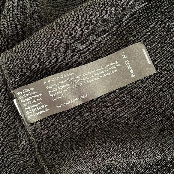 Eileen Fisher Linen Blend Open Cardigan in Black Small - Picture 4 of 8